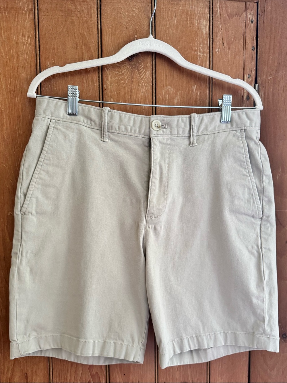 Original Penguin Men's Cotton Stretch Chino Khaki Beige Shorts, Size 32